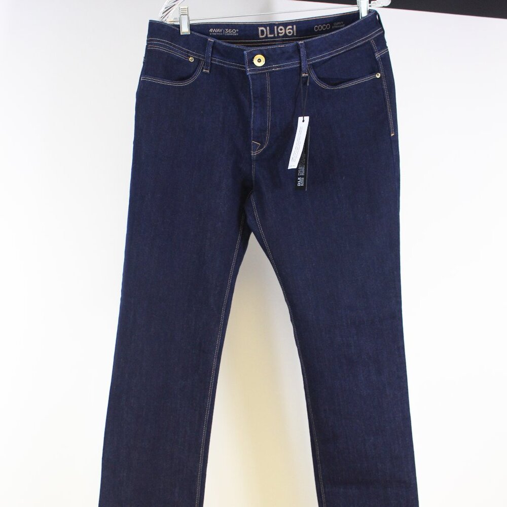 NWT DL1961 Coco Curvy Straight Jeans – Size‎ 34 – Dark Wash – 30" Inseam